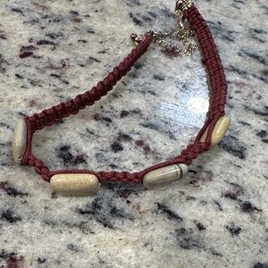 Elegant Red and Cream Beaded Choker